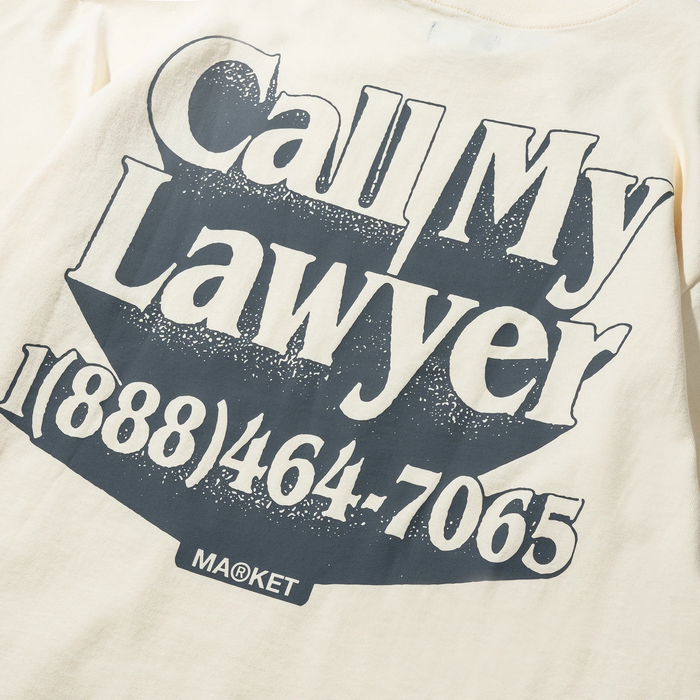 CALL MY LAWYER 3D T-SHIRT - BUTTER CREAM