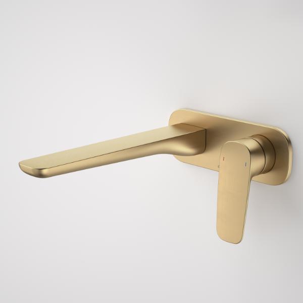 Caroma Contura II 220mm Wall Basin/Bath Mixer - Brushed Brass 849053BB6AF