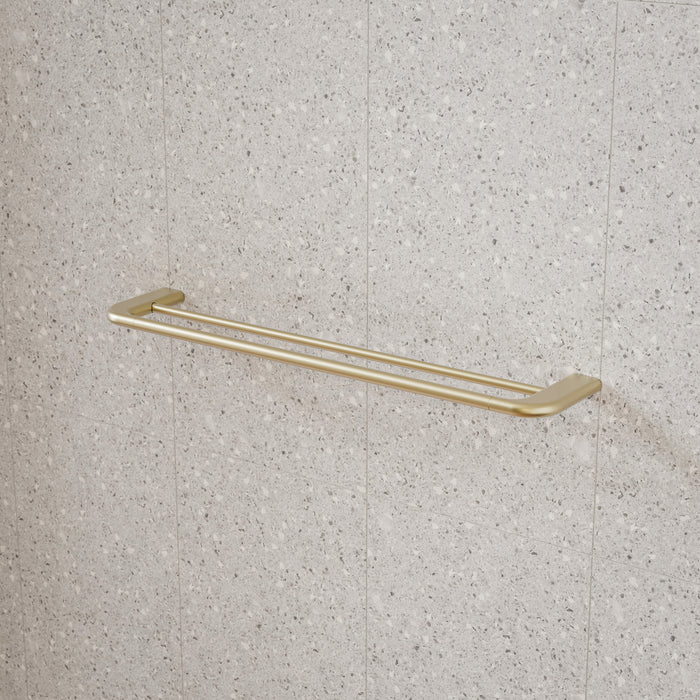 Caroma Contura II 620mm Double Towel Rail - Brushed Brass
