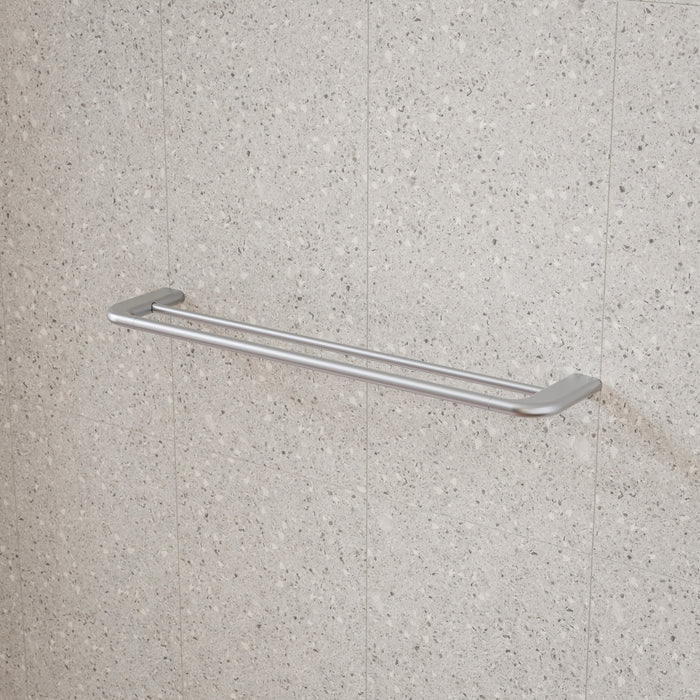 Caroma Contura II 620mm Double Towel Rail - Brushed Nickel