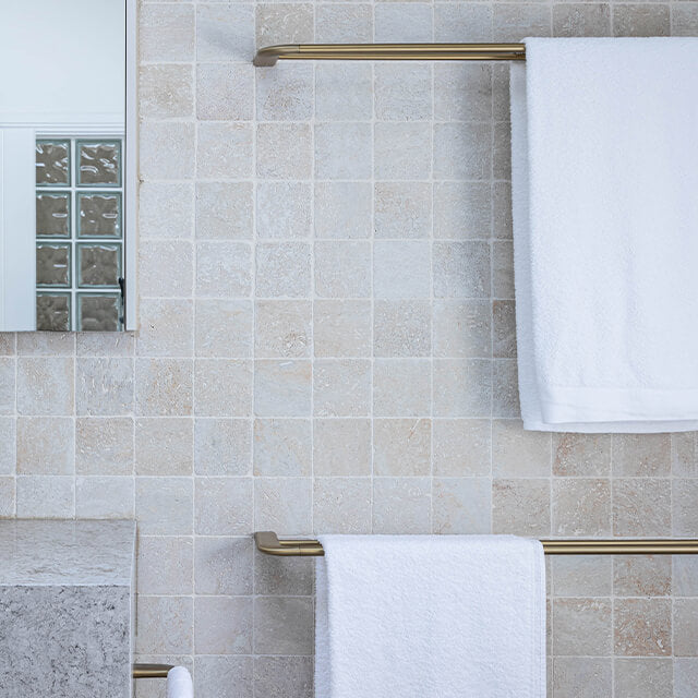 Caroma Contura II 820mm Double Towel Rail - Brushed Brass