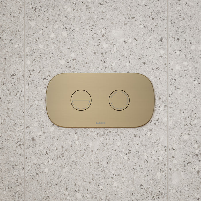 Caroma Contura II Invisi Series II Round DC Dual Flush Button Panel - Brushed Brass