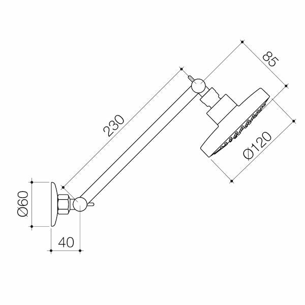 Caroma Luna Adjustable Wall Shower Chrome