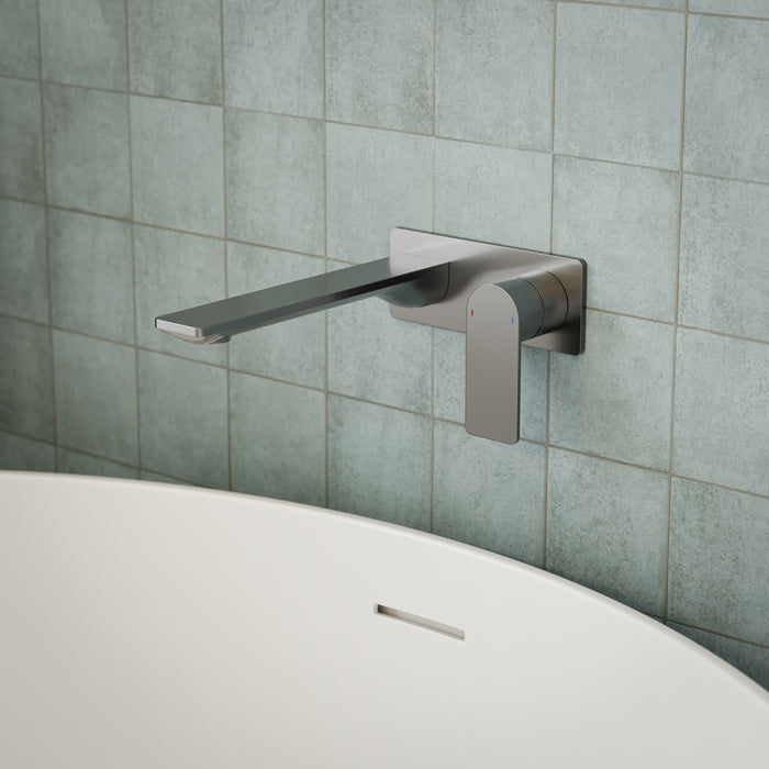 Caroma Urbane II 220mm Lead Free Wall Basin/Bath Mixer Rectangle Gunmetal