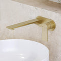 Caroma Urbane II 220mm Wall Basin/Bath Mixer Round Brushed Brass - The Blue Space
