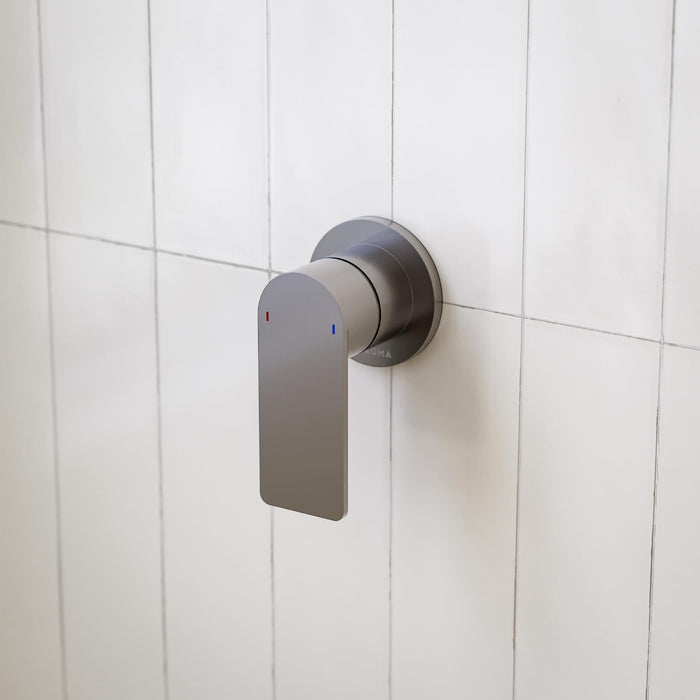 Caroma Urbane II Bath/Shower Mixer Round Plate Gunmetal - The Blue Space