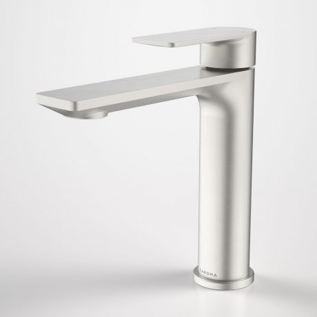 Caroma Urbane II Low Lead Mid Tower Basin Mixer Brushed Nickel - The Blue Space