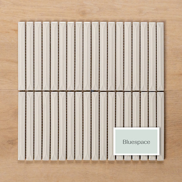 Castaways White Gloss KitKat Porcelain Mosaic Tile 15x145mm - The Blue Space