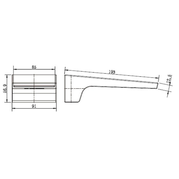 Technical Drawing: Chao Bath Spout Matte Black