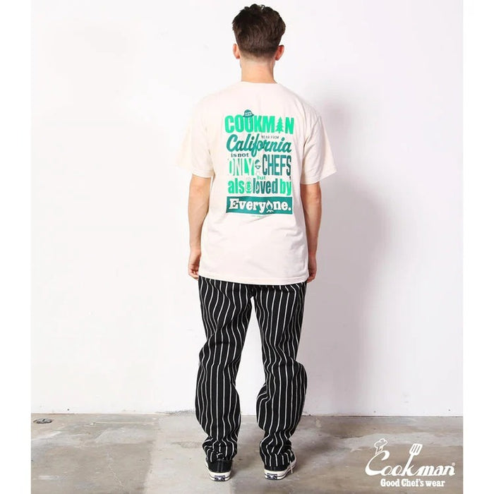 CHEF PANTS DUCK CANVAS STRIPE - BLACK