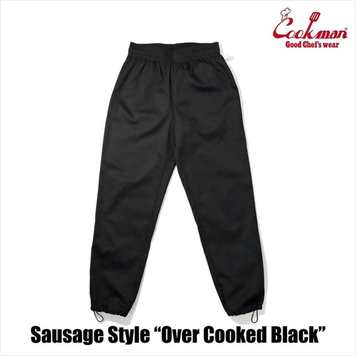 CHEF PANTS SAUSAGE STYLE OVER COOKED - BLACK
