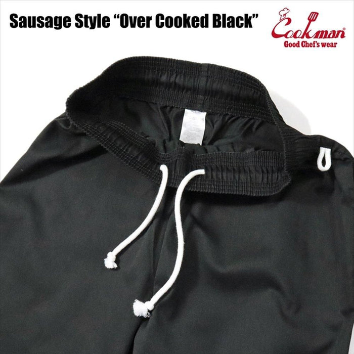CHEF PANTS SAUSAGE STYLE OVER COOKED - BLACK