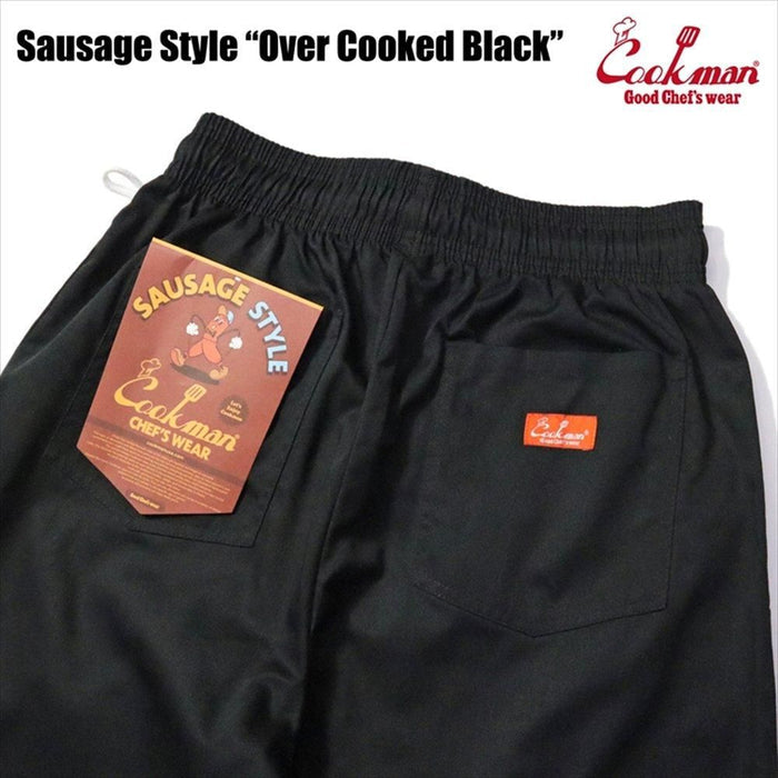 CHEF PANTS SAUSAGE STYLE OVER COOKED - BLACK