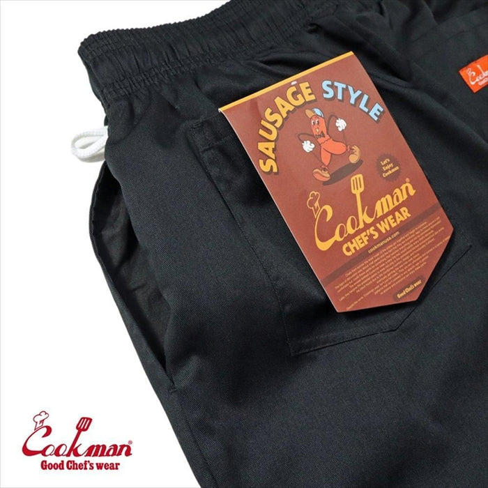 CHEF PANTS SAUSAGE STYLE OVER COOKED - BLACK