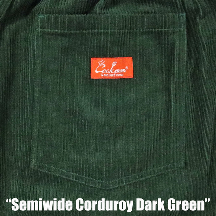 CHEF PANTS SEMIWIDE CORDUROY - DARK GREEN