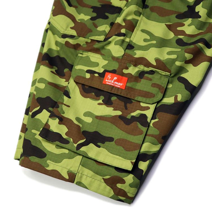 CHEF SHORT PANTS RIPSTOP CAMO GREEN (WOODLAND) - GREEN