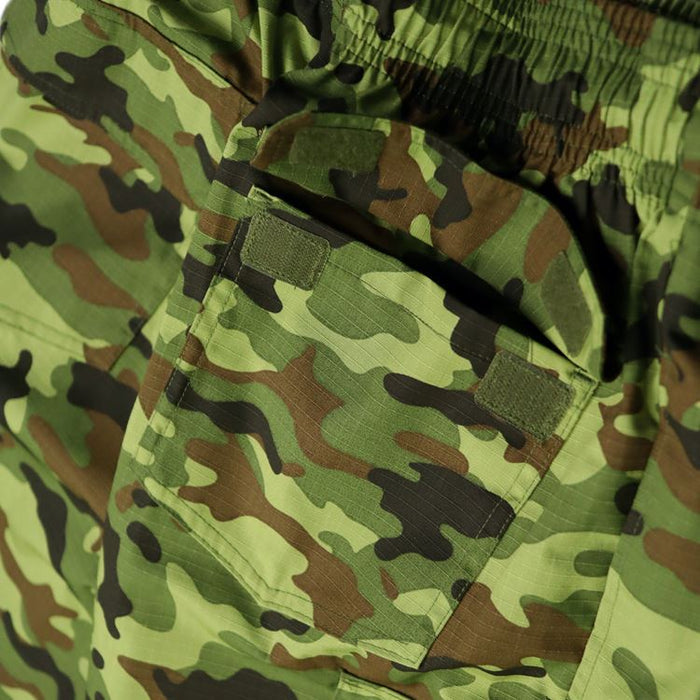 CHEF SHORT PANTS RIPSTOP CAMO GREEN (WOODLAND) - GREEN