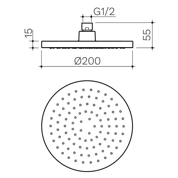 Clark Round II Overhead Shower - Chrome