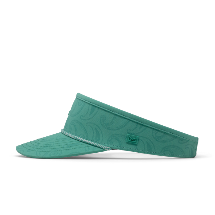 The side view of the melin Coast Links Hydro  Visor in  Neon Aqua