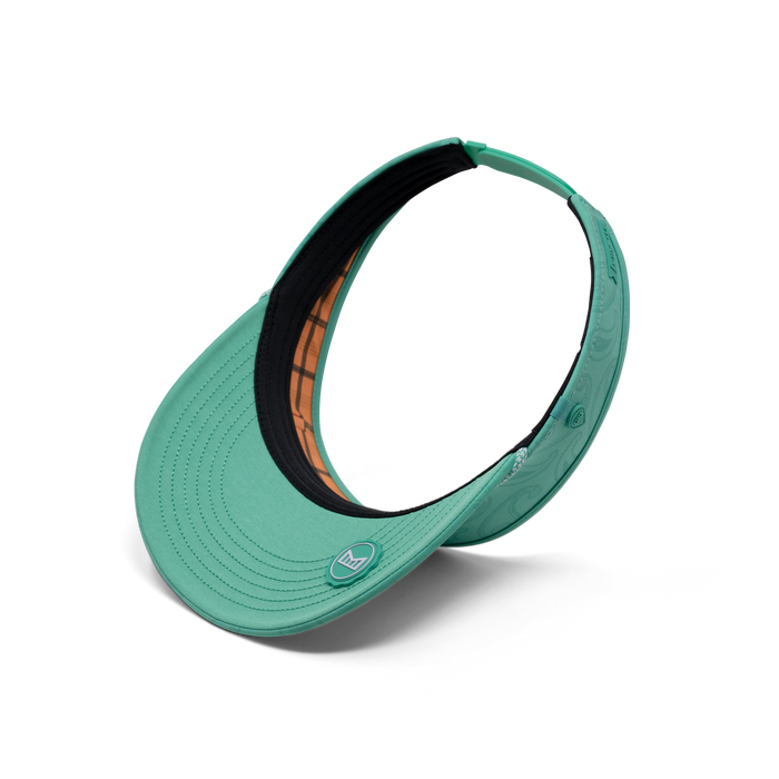 The inside view of the melin Coast Links Hydro  Visor in  Neon Aqua