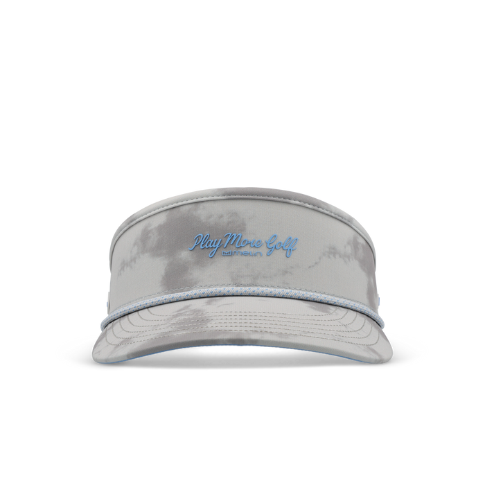 The front view of the melin Coast Links Hydro  Visor in  Sky / Light Grey