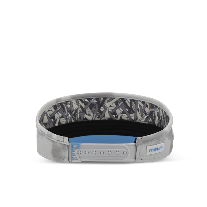 The back view of the melin Coast Links Hydro  Visor in  Sky / Light Grey