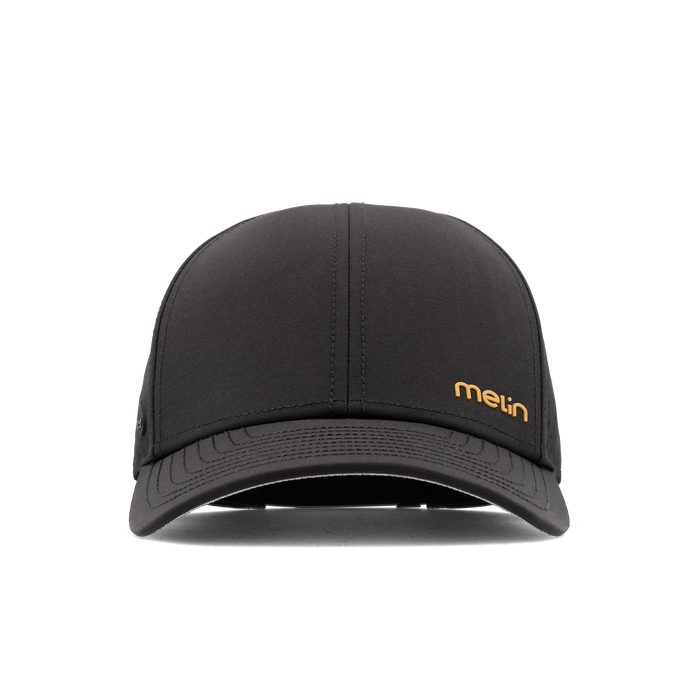 The front view of the melin Compass Hydro  Vintage Fit in  Black / Gum