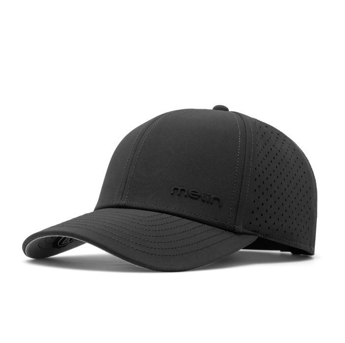 The front, angled view of the melin Compass Hydro Vintage Fit in Black