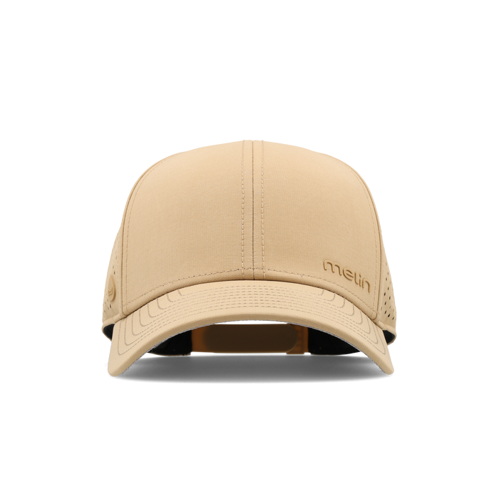 The front view of the melin Compass Hydro  Vintage Fit in  Dark Khaki