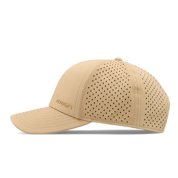 The side view of the melin Compass Hydro  Vintage Fit in  Dark Khaki