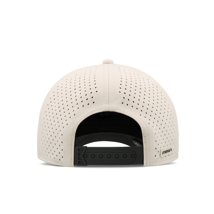 The back view of the melin Compass Hydro Vintage Wide Fit in Moonbeam / Pirate Black