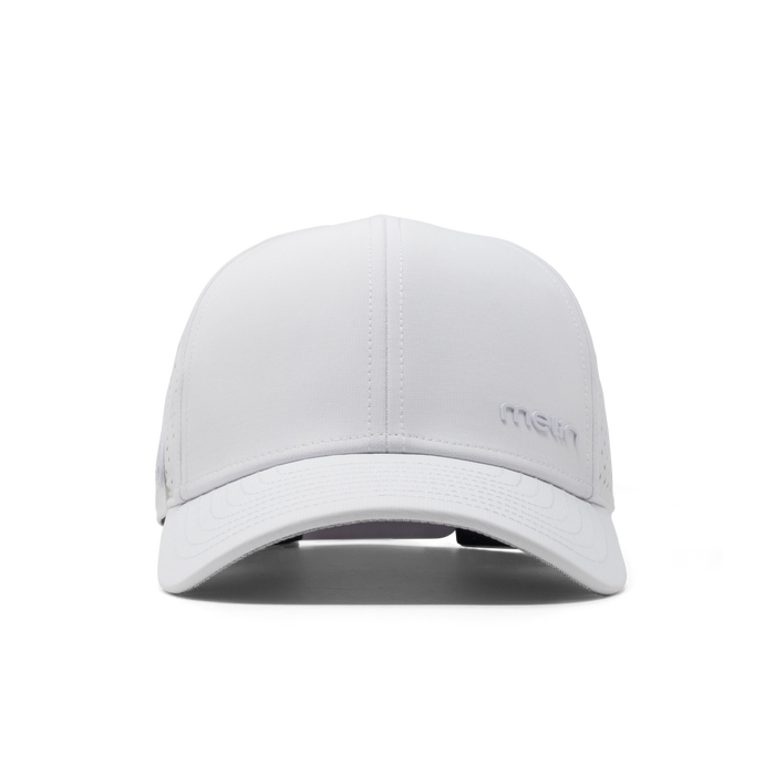 The front view of the melin Compass Hydro  Vintage Fit in  White