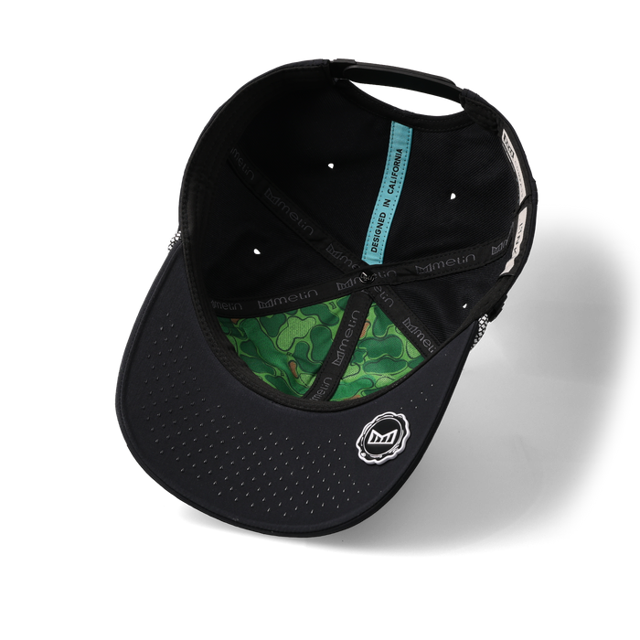 The inside view of the melin Vintage Fit Compass Links Hydro hat in black