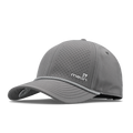 The angled view of the melin Vintage Fit Compass Links Hydro hat in grey