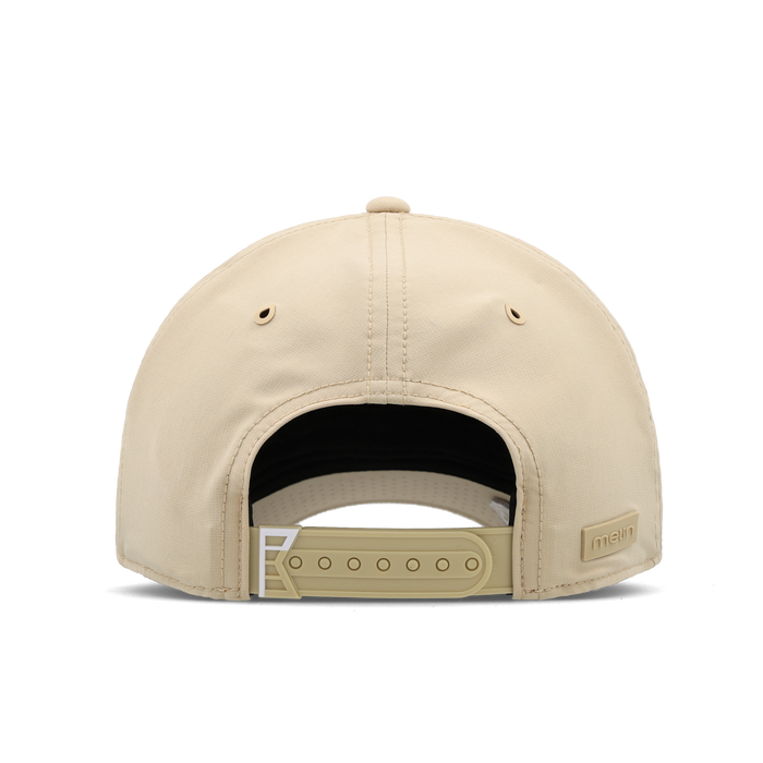 The back view of the melin Vintage Fit Compass Links Hydro hat in khaki