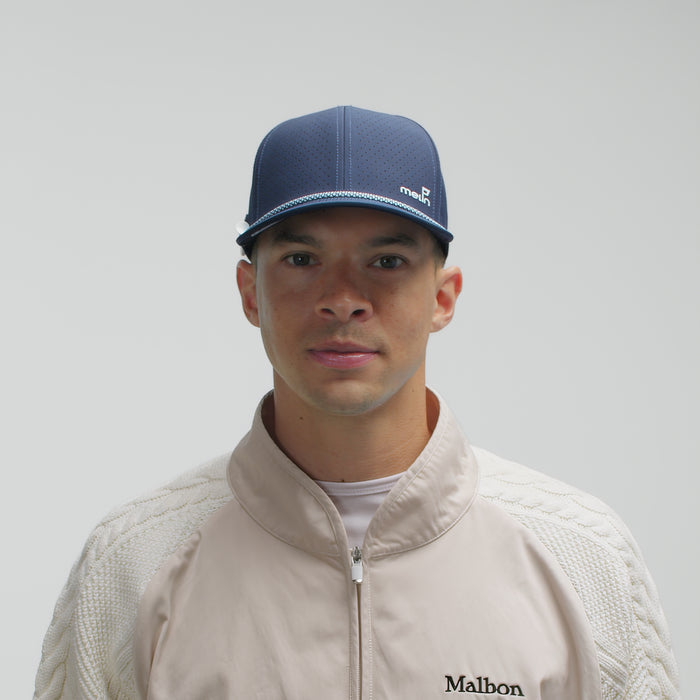 The model-image of the melin Vintage Fit Compass Links Hydro hat in navy