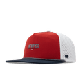 The front, angled view of the melin Coronado Americana Hydro Split Crushed Fit in White / Red / Navy