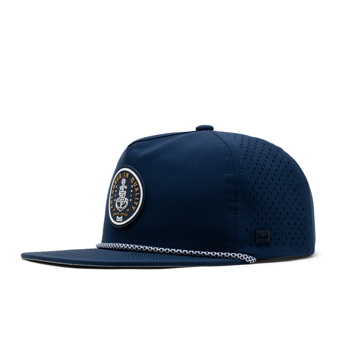 The angled view of the Melin Split Crushed Fit Coronado Anchor Hydro hat