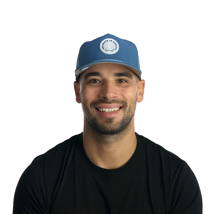 The model-image of the Melin Split Crushed Fit Coronado Anchor Hydro hat in Steel Blue
