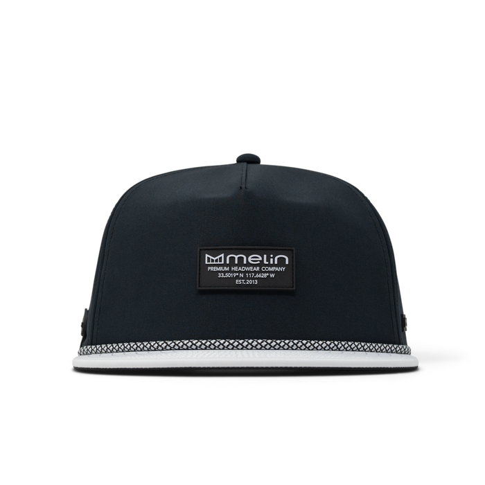 The front view of the melin Split Crushed Fit Coronado Brick Hydro in Black / White