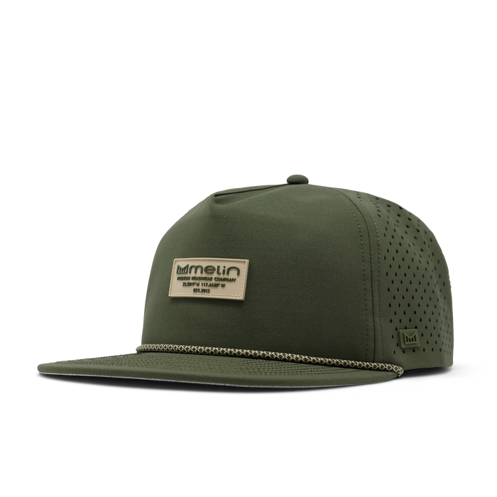 The angled view of melin's Coronado Brick Hydro - Canopy / Khaki