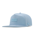 The front, angled view of the melin Coronado Brick Hydro  Split Crushed Fit in  Cashmere Blue