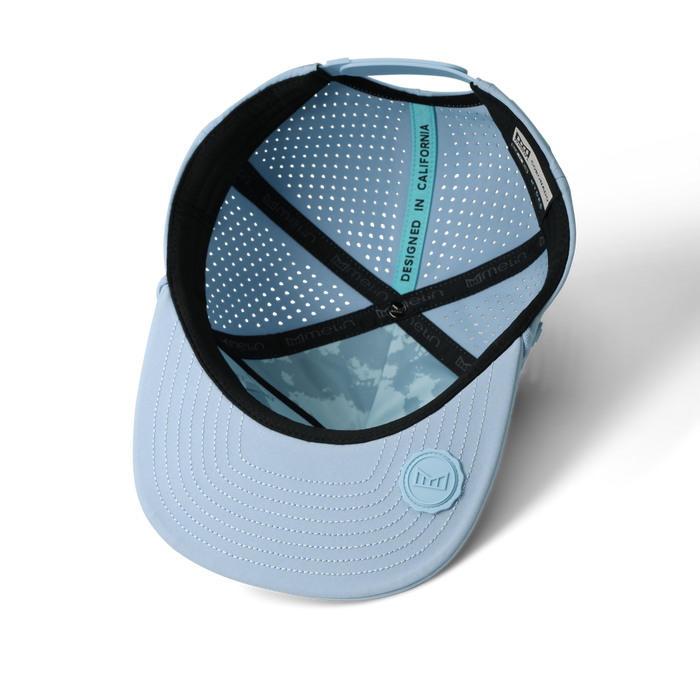 The inside view of the melin  Split Crushed Fit in  Cashmere Blue