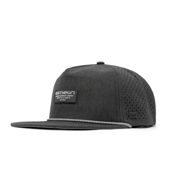The front, angled view of melin's Coronado Brick Hydro in Heather Charcoal