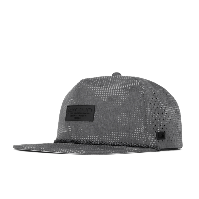 The front, angled view of the melin Coronado Brick Hydro  Split Crushed Fit in Midnight Reflective