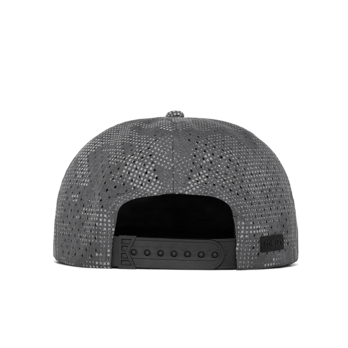 The back view of the melin Coronado Brick Hydro  Split Crushed Fit in Midnight Reflective