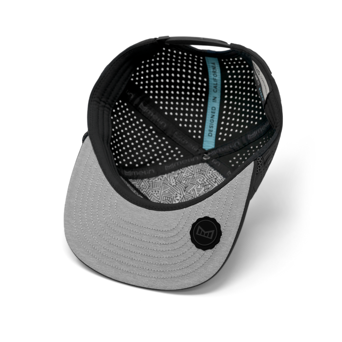 The inside view of the melin Coronado Brick Hydro  Split Crushed Fit in Midnight Reflective