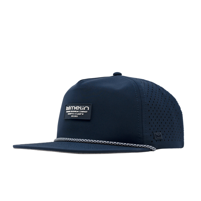 The front, angled view of melin's Coronado Brick Hydro in Navy