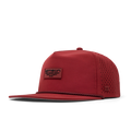 The front, angled view of the melin Coronado Brick Hydro  Split Crushed Fit in  Red
