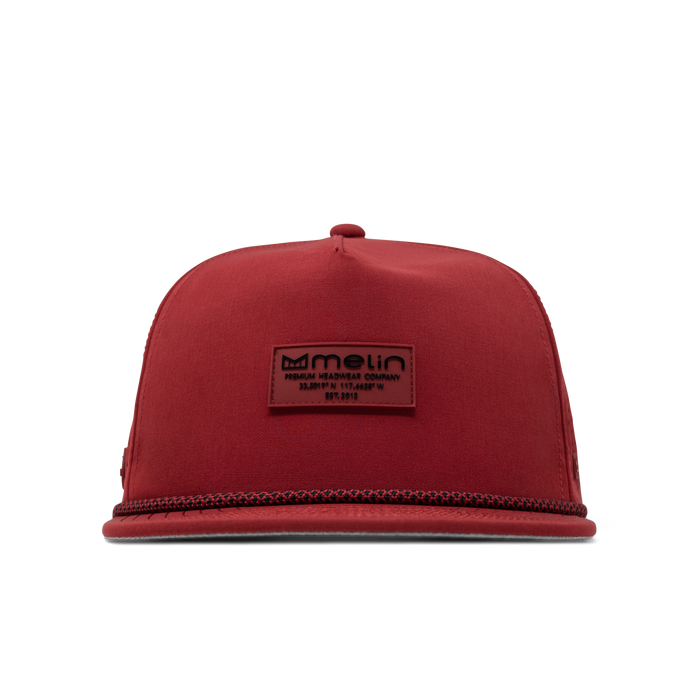 The front view of the melin Coronado Brick Hydro  Split Crushed Fit in  Red